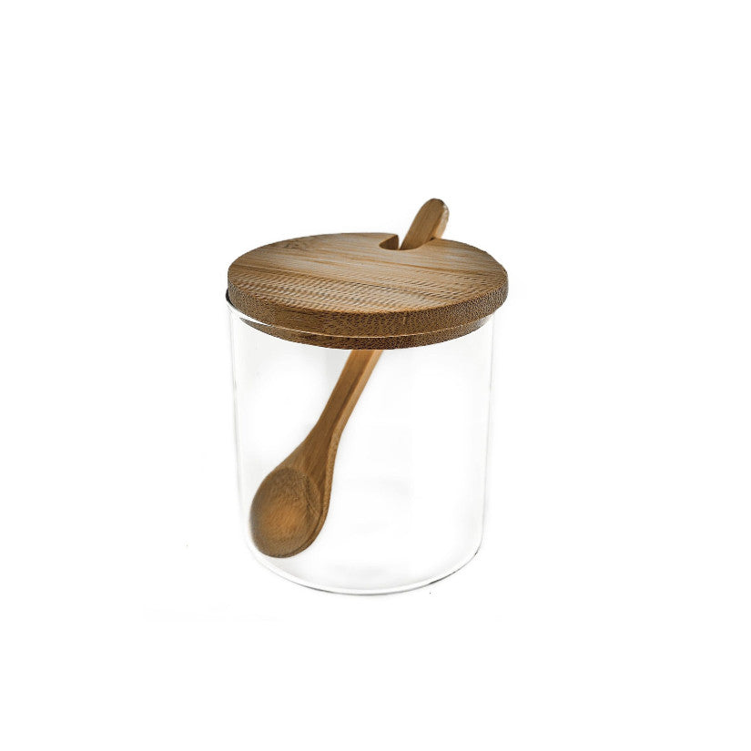 Gewürzgläser mit Holzplatte 4-teiliges Set