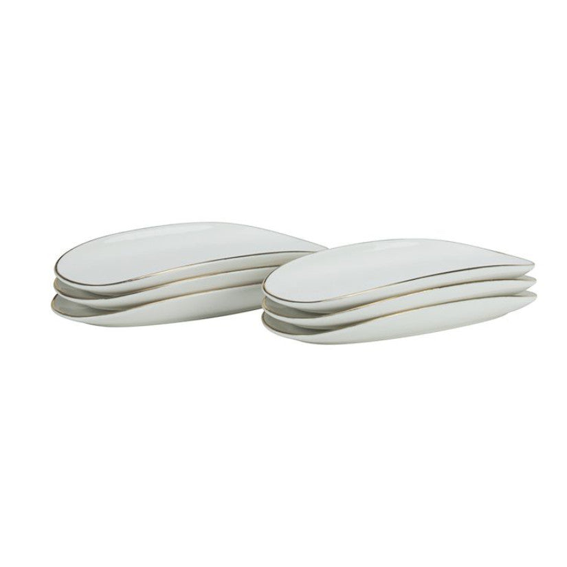Evry Schüssel 6er Set Weiß / Gold 20,5 cm