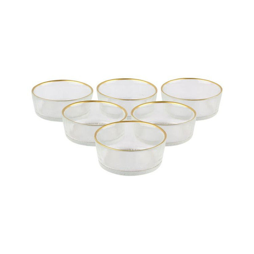 Rexy Schüssel 6er Set Transparent / Gold Ø9 cm