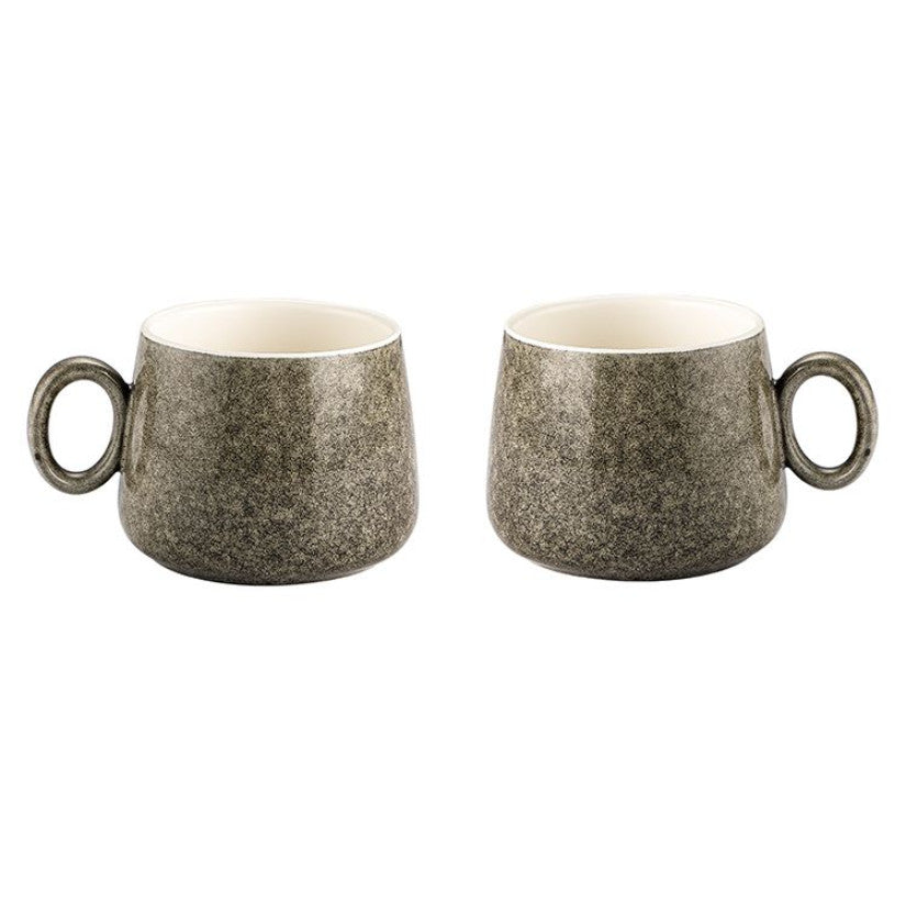 Pau Kaffeetasse 2er Set Mattweiß / Grau 250ml