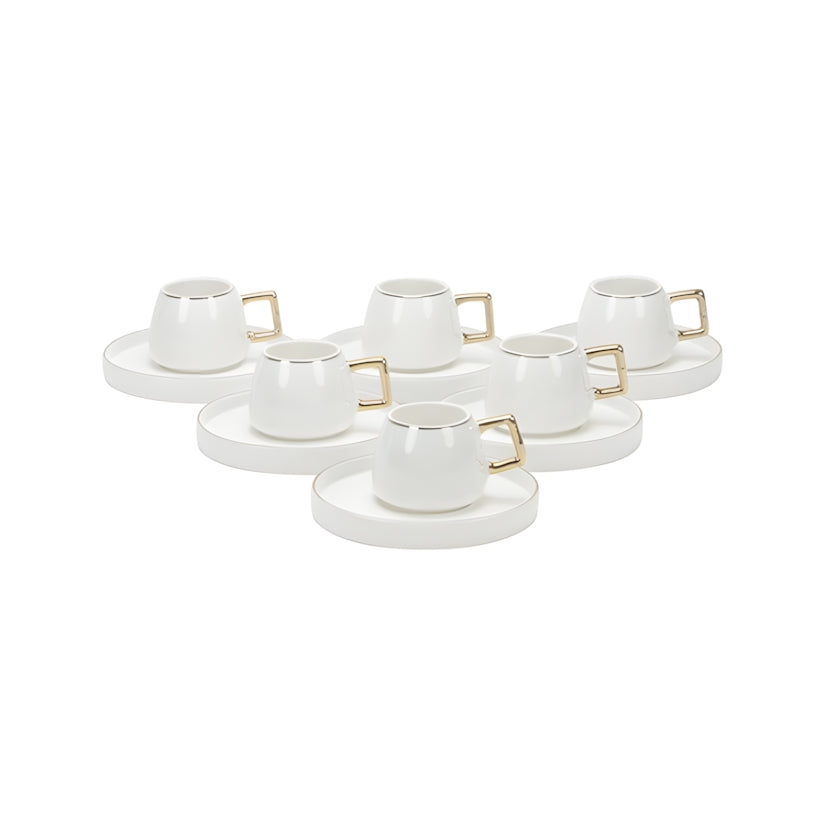 Brigo Espresso 6er Set Weiß / Gold 90ml