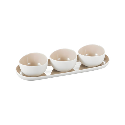 Colmar Schüsselset 4-teilig Weiß / Taupe