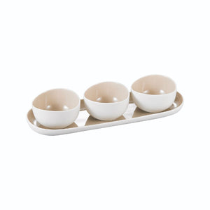 Colmar Schüsselset 4-teilig Weiß / Taupe
