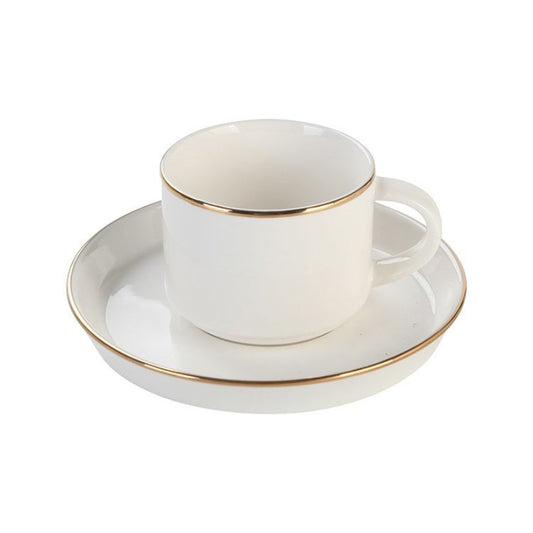 Lunel Espresso 6er Set Weiß / Gold