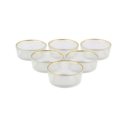 Rexy Schüssel 6er Set Transparent / Gold Ø9 cm