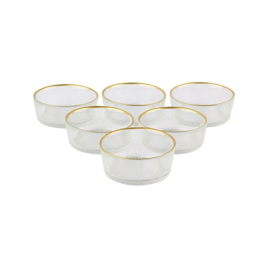 Rexy Schüssel 6er Set Transparent / Gold Ø9 cm