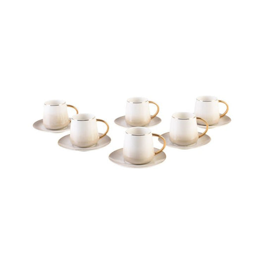 Wegro Espresso 6er Set Weiß / Grau / Gold 120ml