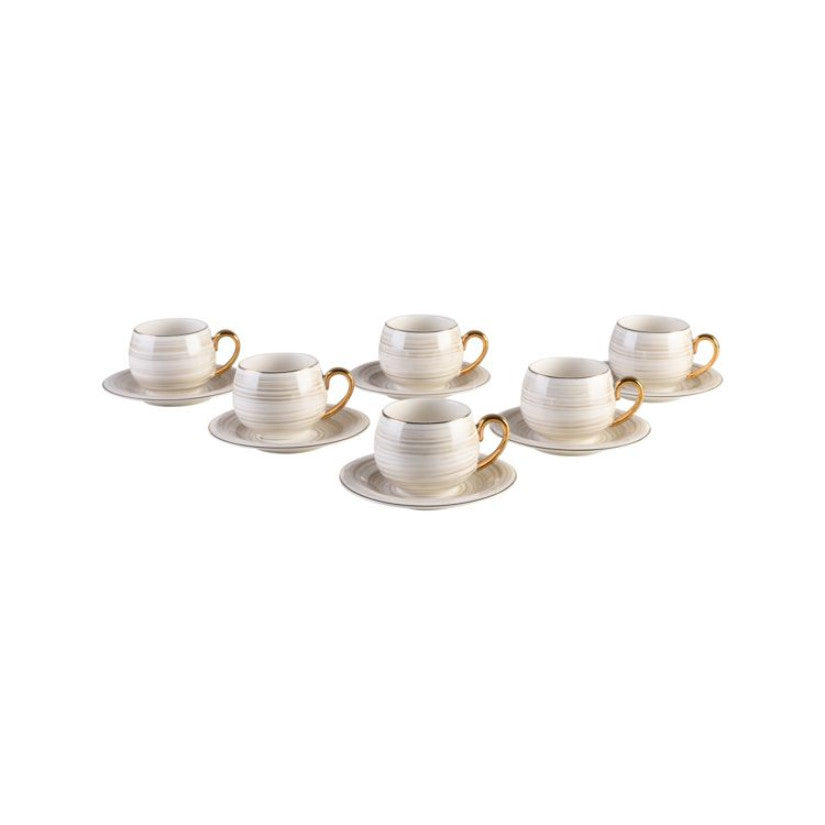 Gogru Espresso 6er Set Weiß / Grau / Gold 120ml